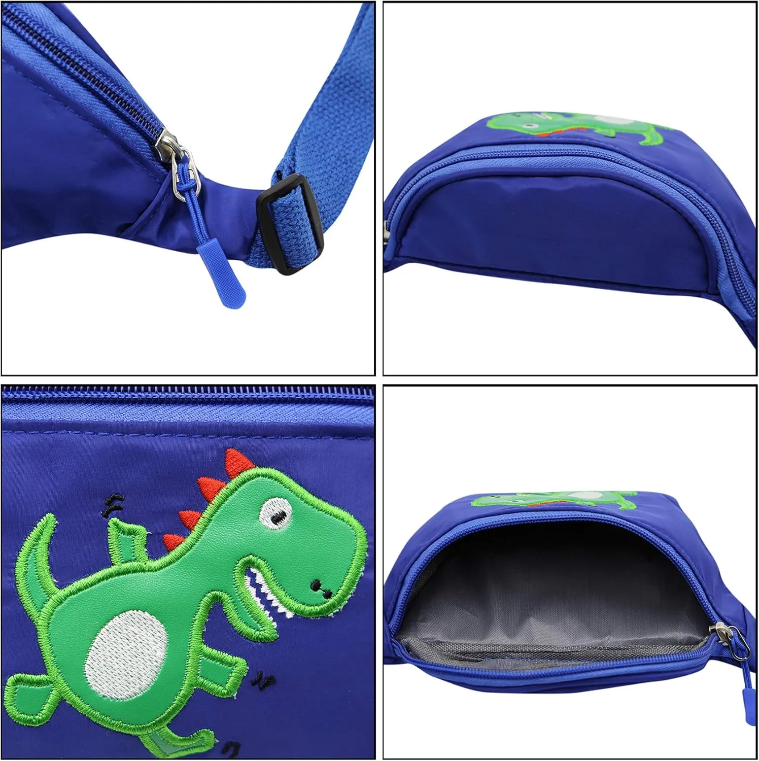 Kids Baby Boys Girls Fanny Pack Cartoon Dinosaur Purse Waist Pack Belt Bum Bag for Travel,Hiking,Sports (Blue)