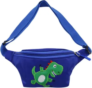 Kids Baby Boys Girls Fanny Pack Cartoon Dinosaur Purse Waist Pack Belt Bum Bag for Travel,Hiking,Sports (Blue)