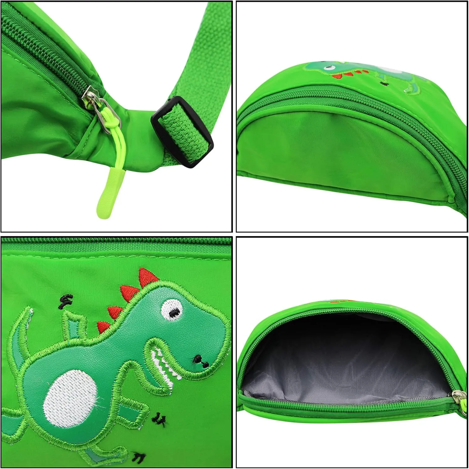 Kids Baby Boys Girls Fanny Pack Cartoon Dinosaur Purse Waist Pack Belt Bum Bag for Travel,Hiking,Sports (Green 2)