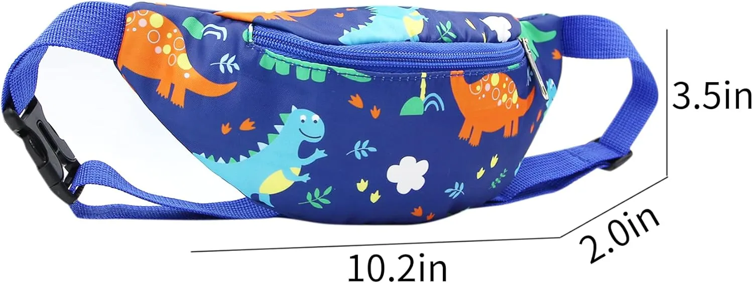 Kids Baby Boys Girls Fanny Pack Cartoon Dinosaur Unicorn Purse Waist Pack Belt Bum Bag for Travel,Hiking,Sports