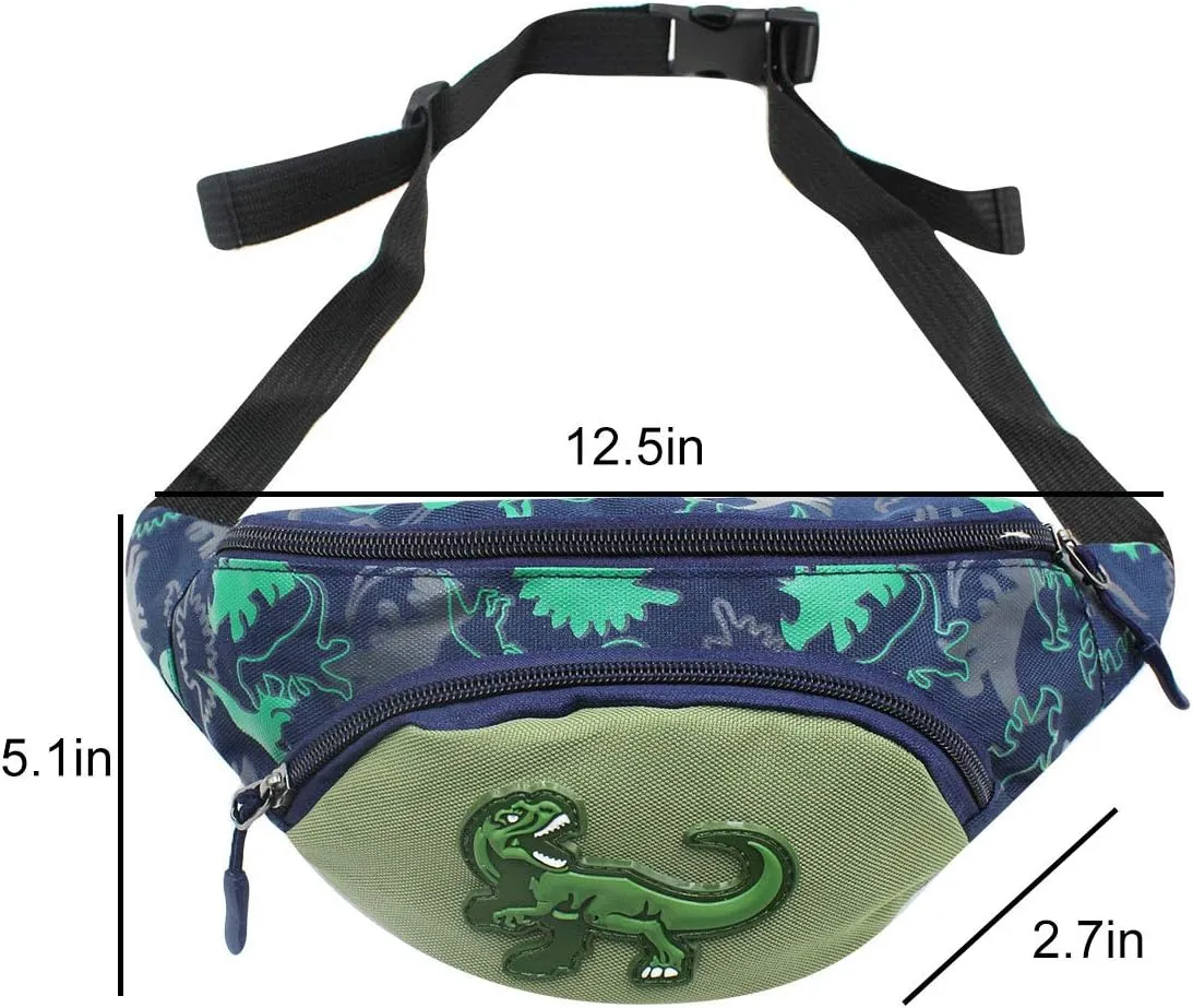 Kids Baby Boys Girls Fanny Pack Cartoon Dinosaur Unicorn Purse Waist Pack Belt Bum Bag for Travel,Hiking,Sports