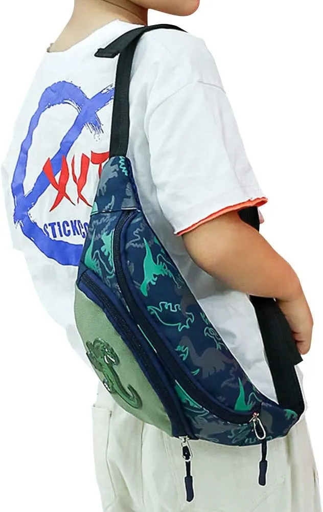 Kids Baby Boys Girls Fanny Pack Cartoon Dinosaur Unicorn Purse Waist Pack Belt Bum Bag for Travel,Hiking,Sports