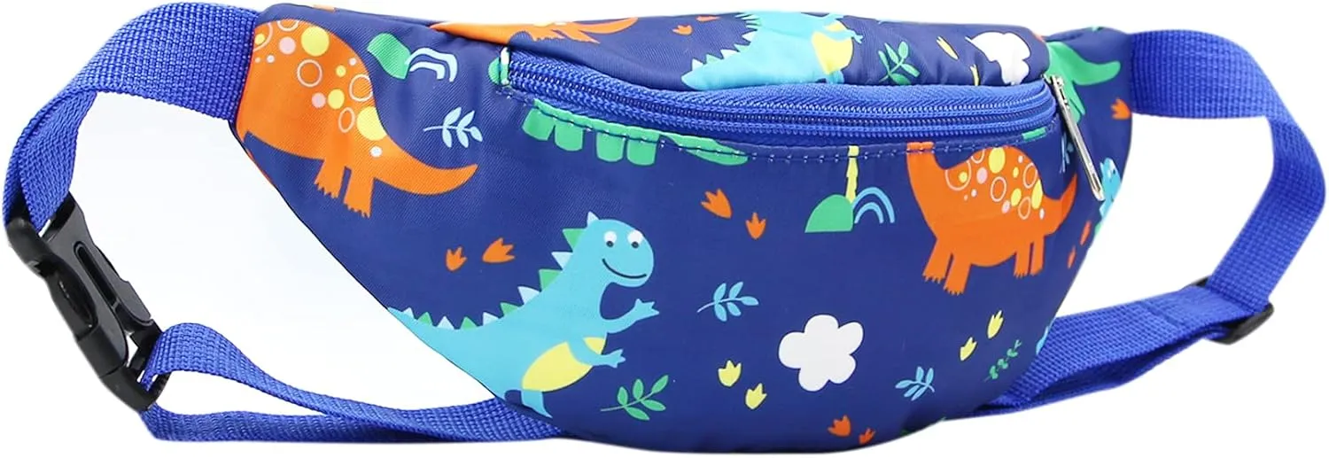 Kids Baby Boys Girls Fanny Pack Cartoon Dinosaur Unicorn Purse Waist Pack Belt Bum Bag for Travel,Hiking,Sports