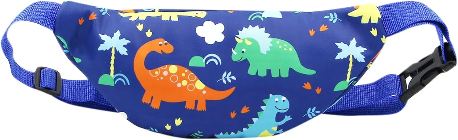 Kids Baby Boys Girls Fanny Pack Cartoon Dinosaur Unicorn Purse Waist Pack Belt Bum Bag for Travel,Hiking,Sports