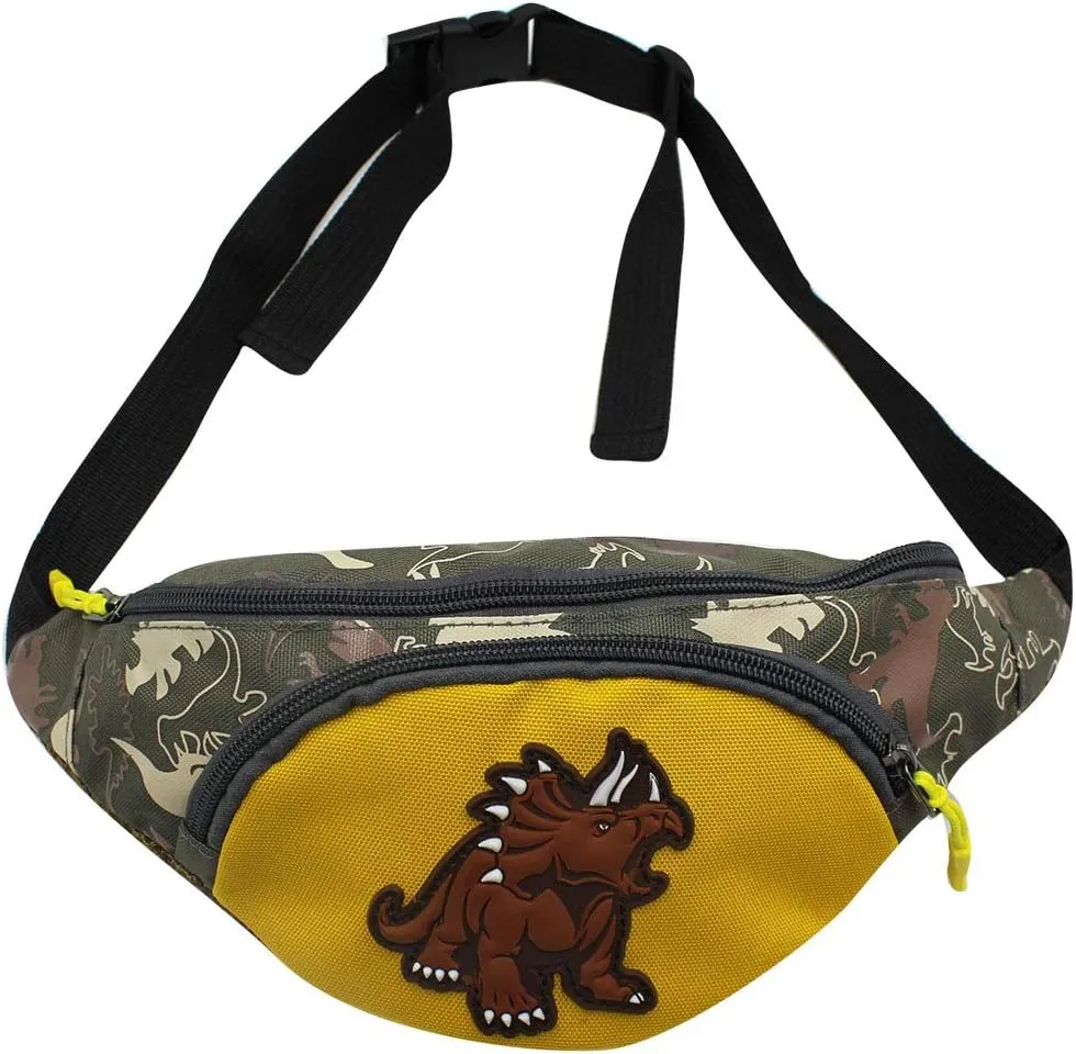 Kids Boys Girls Fanny Pack Cartoon Dinosaur Purse Waist Pack Belt Bum Bag for Travel,Hiking,Sports