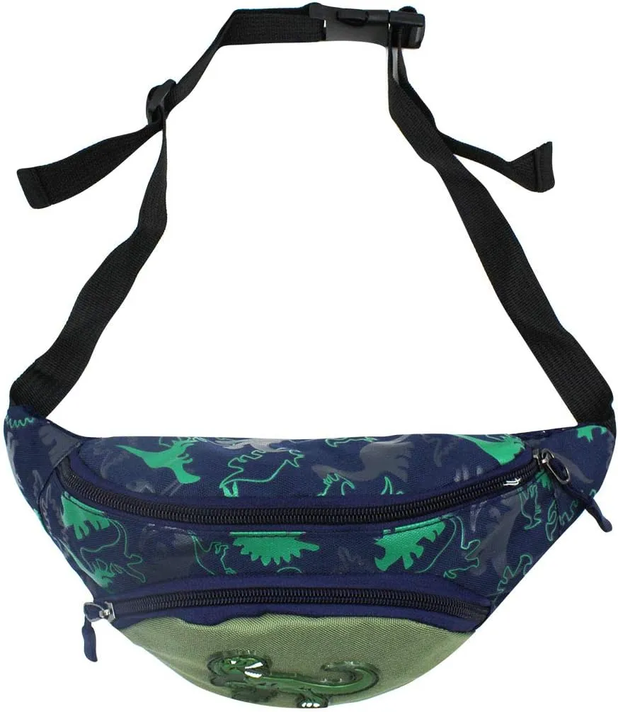 Kids Boys Girls Fanny Pack Cartoon Dinosaur Purse Waist Pack Belt Bum Bag for Travel,Hiking,Sports