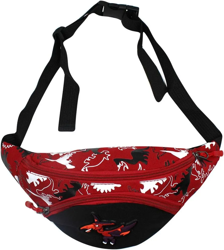 Kids Boys Girls Fanny Pack Cartoon Dinosaur Purse Waist Pack Belt Bum Bag for Travel,Hiking,Sports