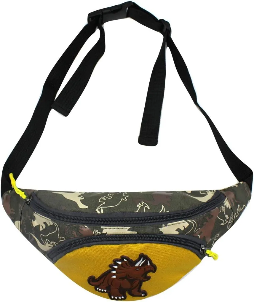Kids Boys Girls Fanny Pack Cartoon Dinosaur Purse Waist Pack Belt Bum Bag for Travel,Hiking,Sports