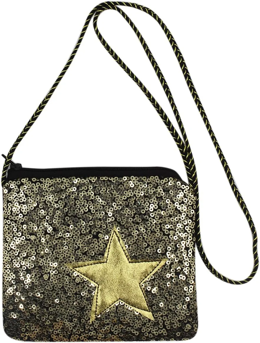 Kids Glitter Sequins Crossbody Purse Small Shoulder Bag Satchel for Boys Girls