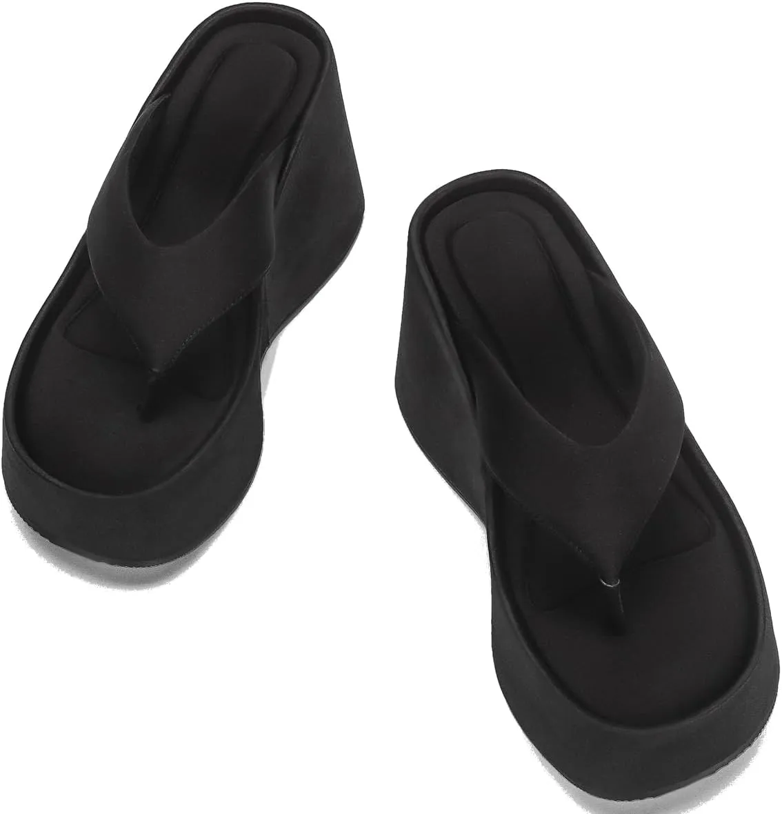 KOKOMOMO Womens Wedge Flip Flops Platform High Heel Thong Sandals Summer Slippers