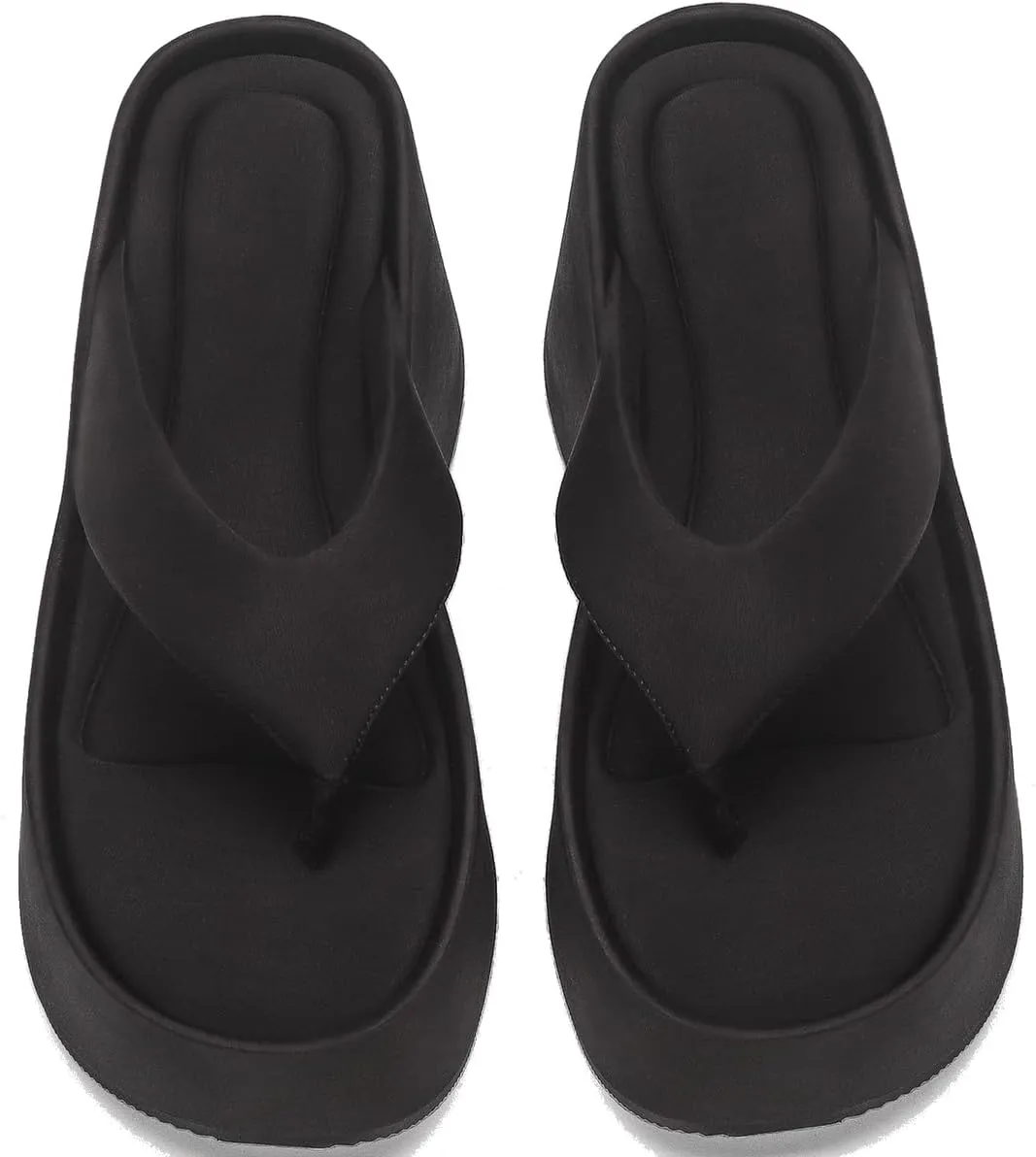 KOKOMOMO Womens Wedge Flip Flops Platform High Heel Thong Sandals Summer Slippers