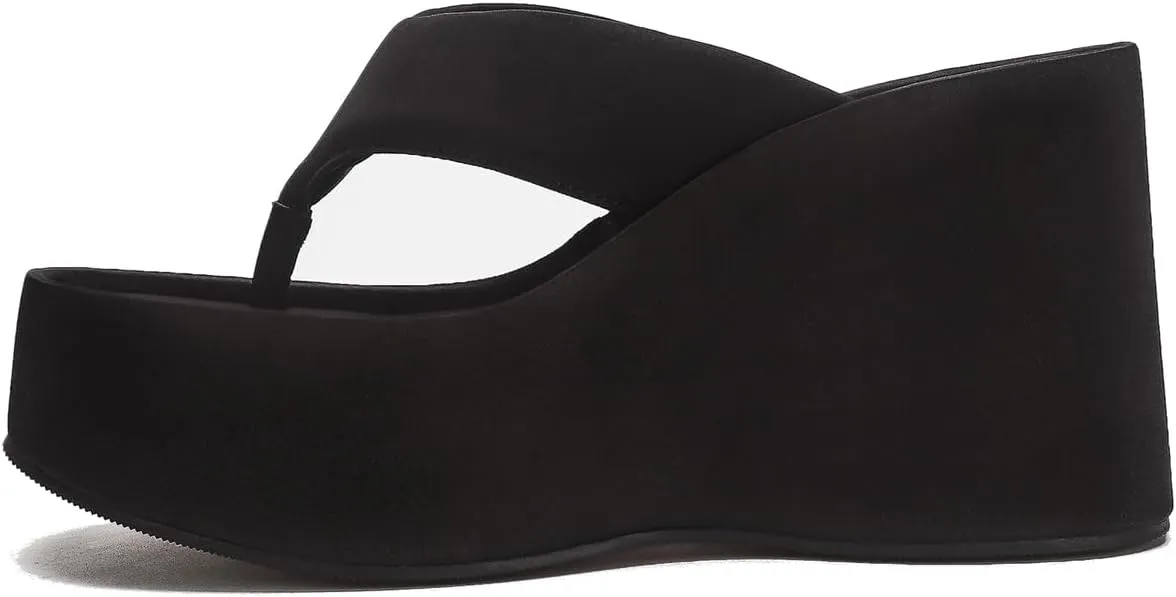 KOKOMOMO Womens Wedge Flip Flops Platform High Heel Thong Sandals Summer Slippers
