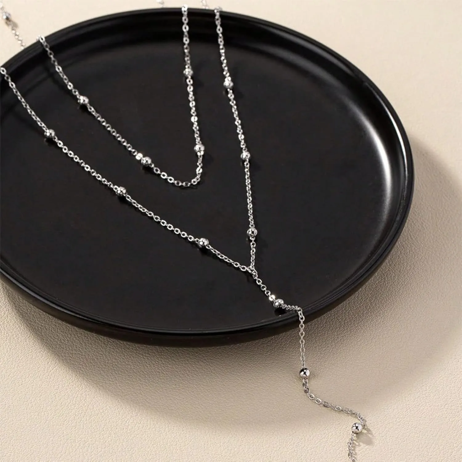 Lariat Necklace for Women Gold Long Necklaces for Women Dainty Drop Necklace Layered Beaded Twist Chain Y Shaped Necklaces