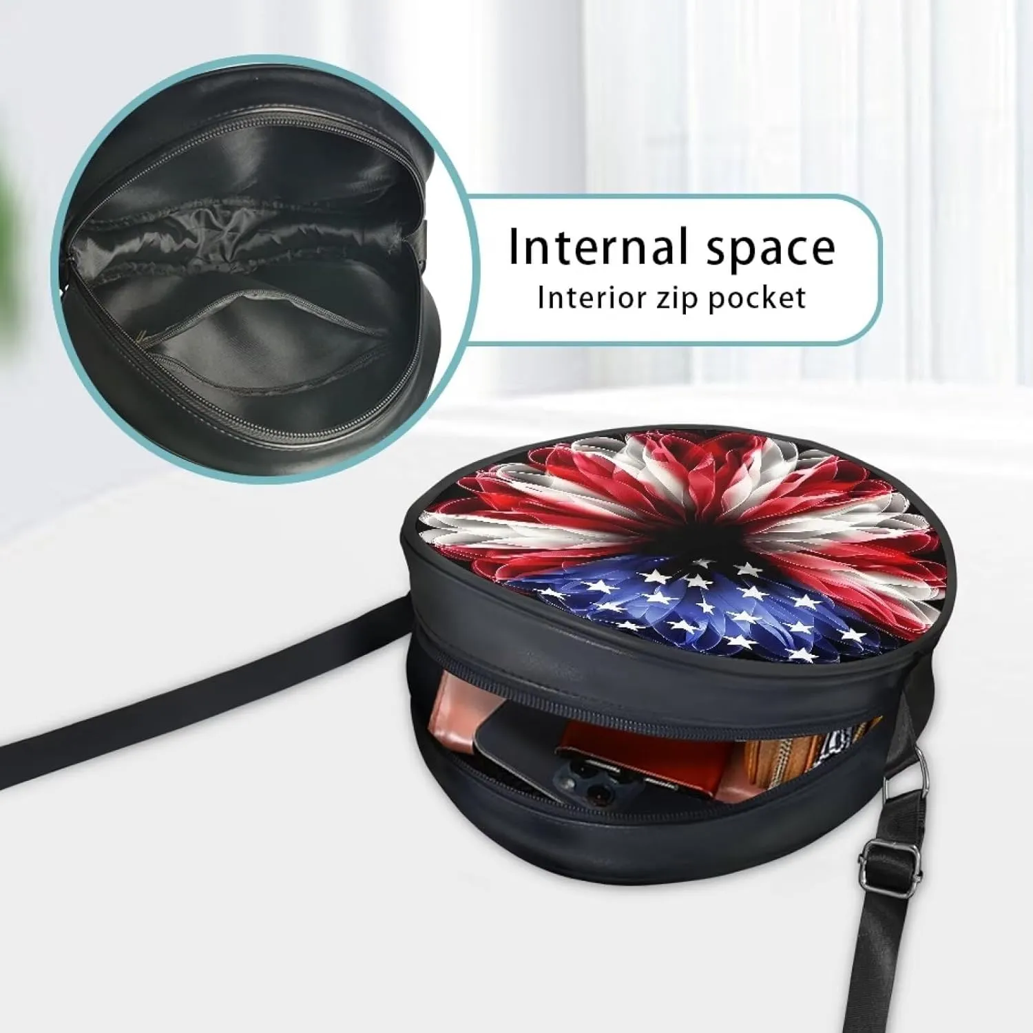 Leather Crossbody Bags for Women Girls Trendy Circle Cross Body Shoulder Bag Round Wallet