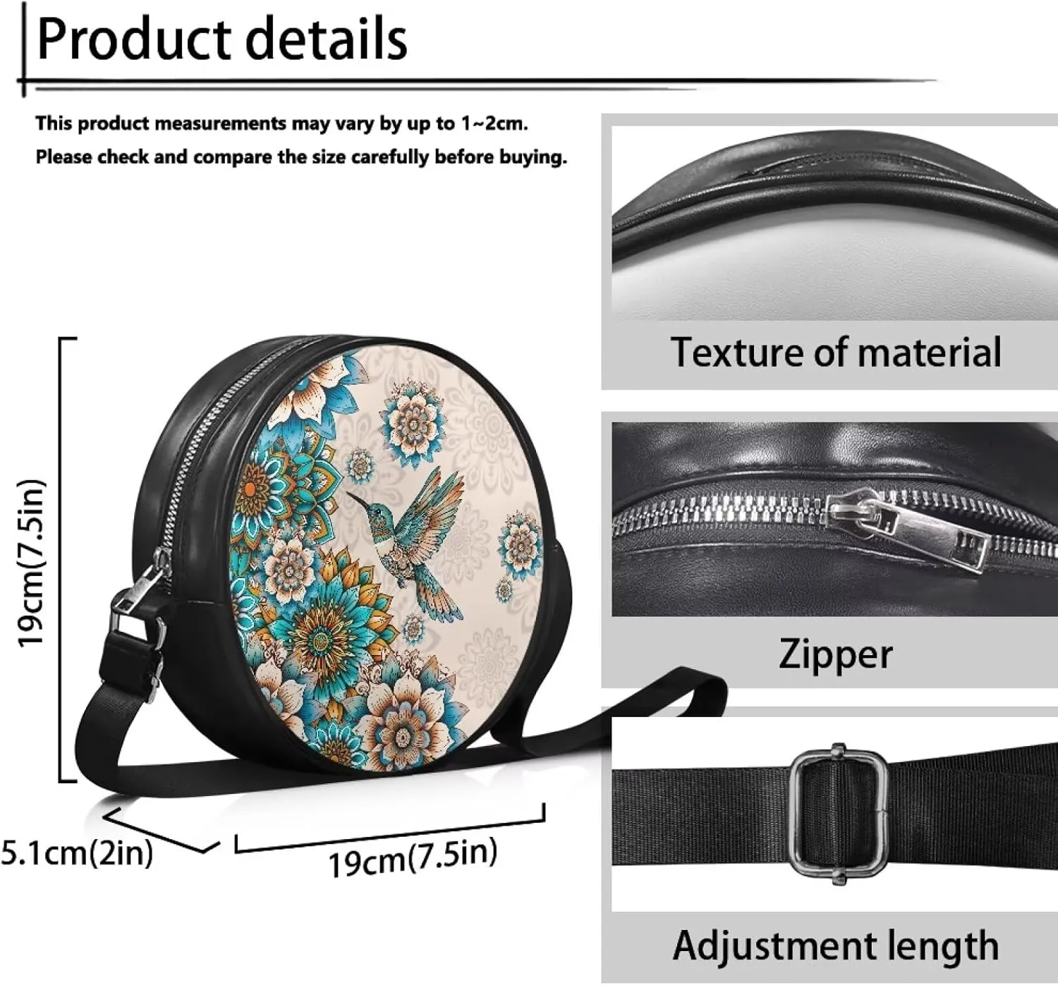 Leather Crossbody Bags for Women Girls Trendy Circle Cross Body Shoulder Bag Round Wallet