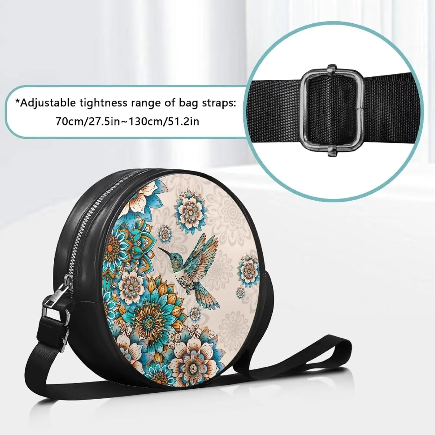 Leather Crossbody Bags for Women Girls Trendy Circle Cross Body Shoulder Bag Round Wallet