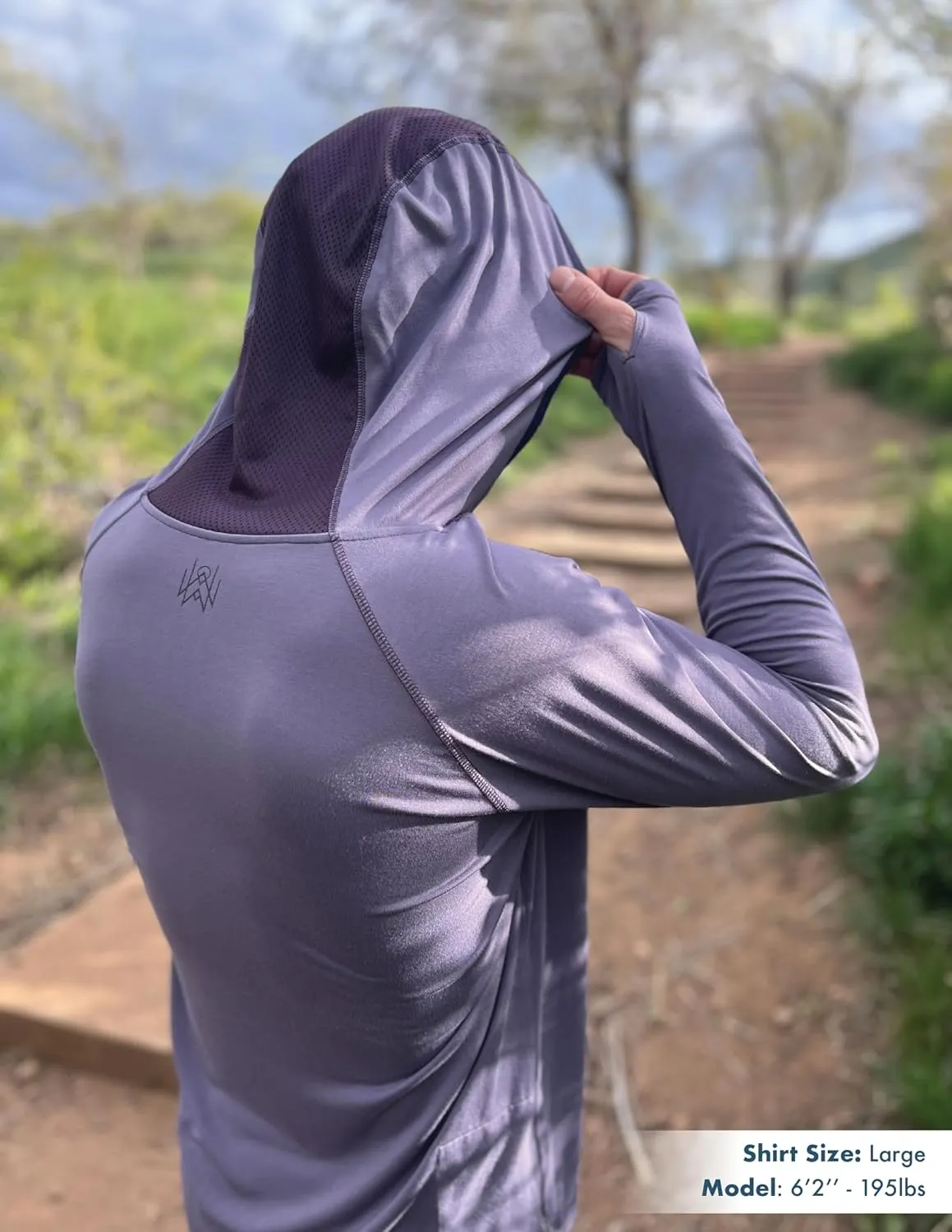 Lightweight Men's Hoodie | Bamboo Rayon Long Sleeve Sun Shirt | MTB Jersey