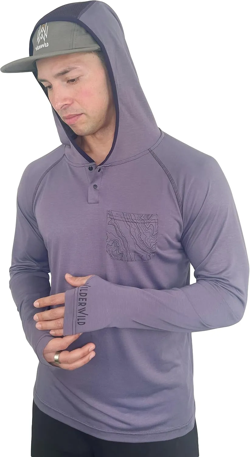 Lightweight Men's Hoodie | Bamboo Rayon Long Sleeve Sun Shirt | MTB Jersey