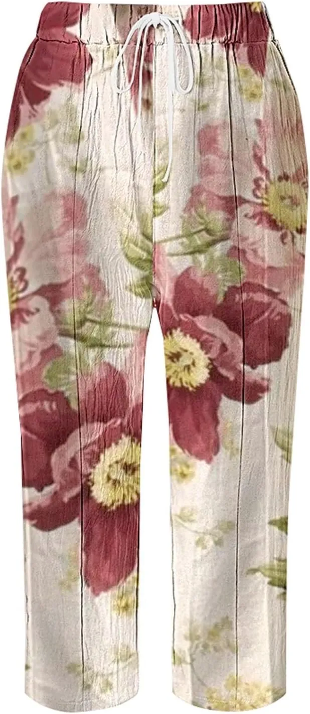 Linen Blend Pants for Women Drawstring Pants Linen Blend Pants for Women Linen Pants Women Beach Linen Pants Women