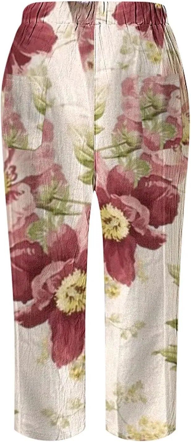 Linen Blend Pants for Women Drawstring Pants Linen Blend Pants for Women Linen Pants Women Beach Linen Pants Women
