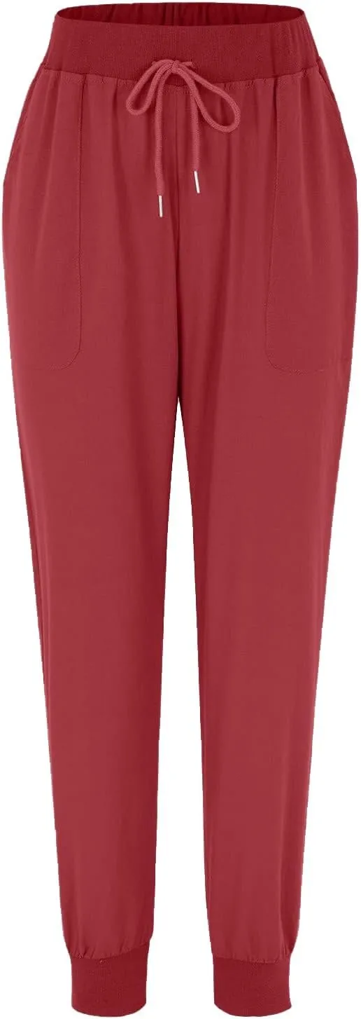 Linen Pants for Women 2025 Summer High Waist Straight Leg Lounge Pant Casual Loose Lightweight Beach Trousers with