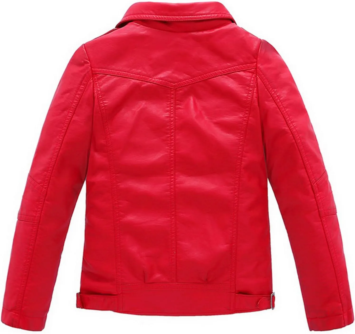 LOKTARC Boys Girls Spring Motorcycle Faux Leather Jackets with Oblique Zipper