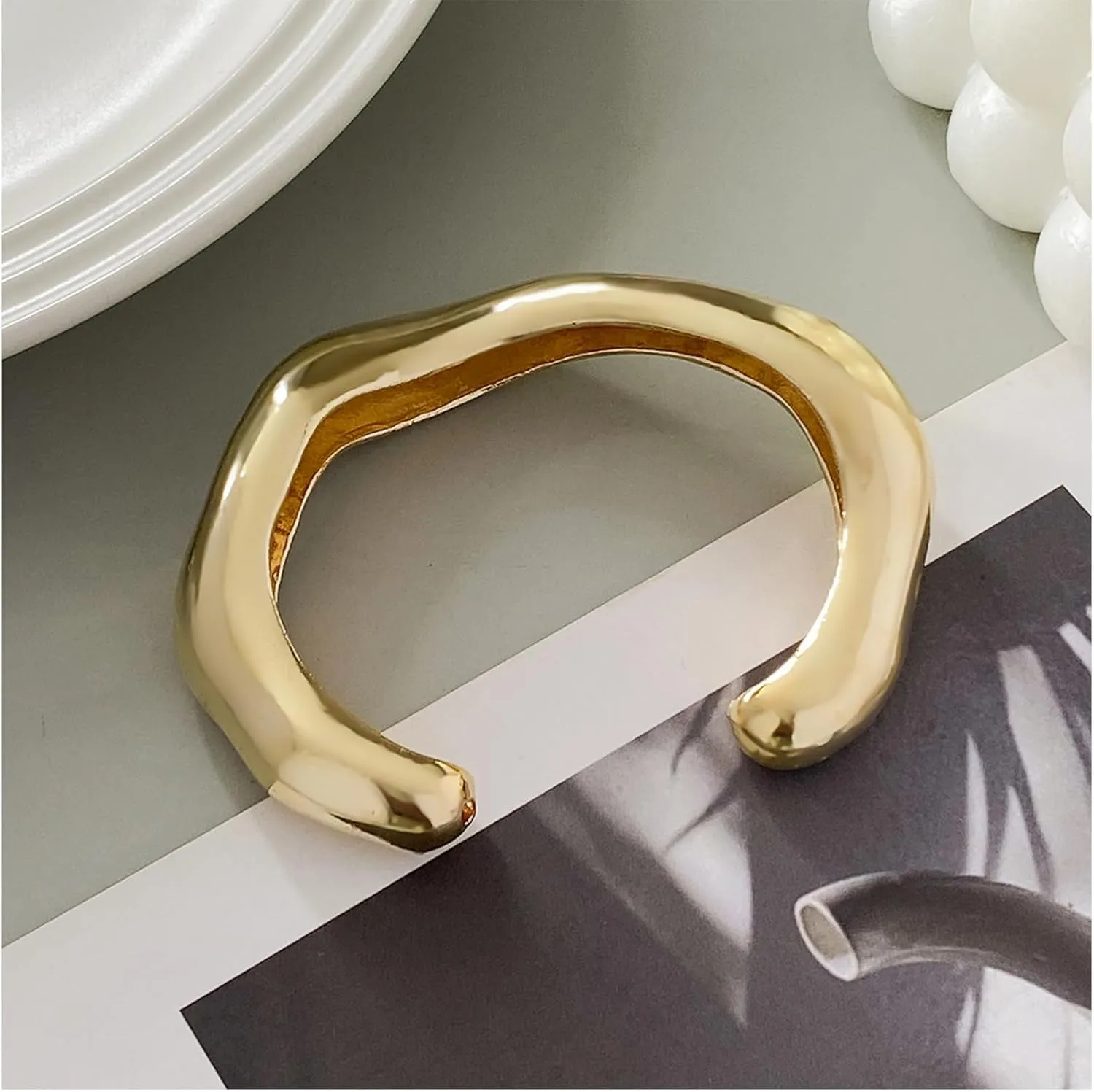 Long tiantian Gold Bangles for Women Bangle Bracelets Chunky Bangles Bracelets Non Tarnish Gold/Silver Bracelet for Women Trendy Jewelry Gifts