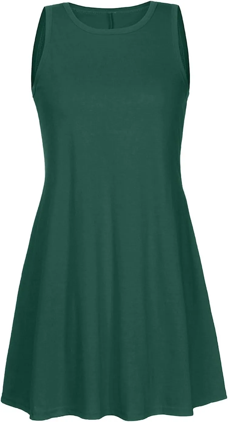 Loose Fit Tank Dresses for Women Summer Sleeveless Beach Dress Cute Mini Sundress 2025 Casual Short Dresses