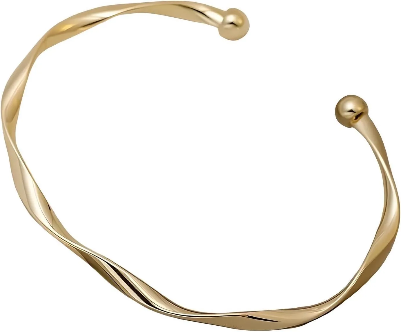 Luxurious Twist Open Cuff Bangle - Adjustable, Minimalist Fashion, Golden Bracelet For Women - Elegant, Simple, and Versatile Accessory for Any Occasion - Christmas or Birthday Gift