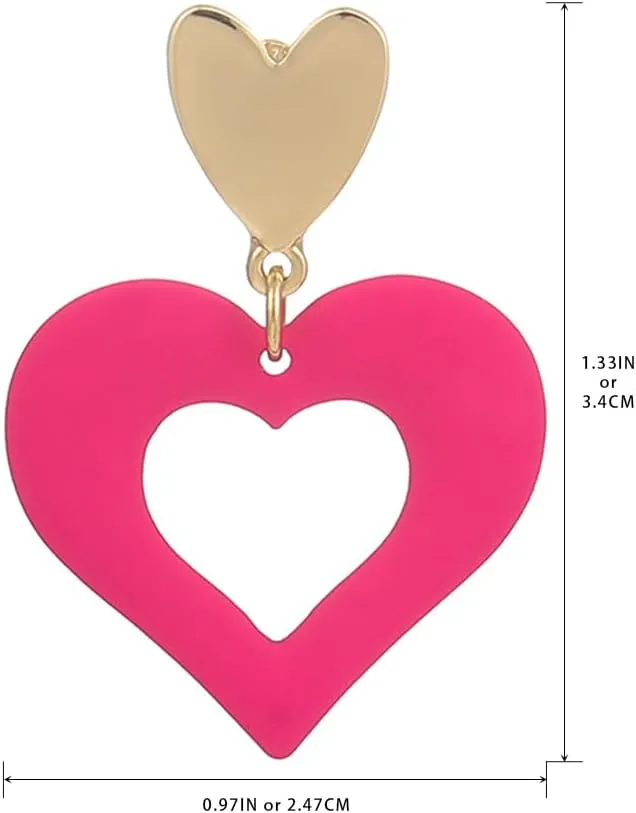 Madison Tyler Flower Pink Earrings for Women | Statement Lightweight Acrylic Hot Pink Dangle Earrings for Women | Jewelry Gifts for Valentines Wife Her