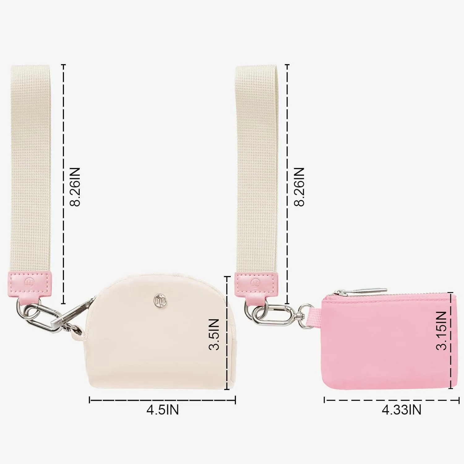 MAMONA Keychain Wallet - Mini Zip Around Wristlet Wallets with Detachable Dual Pouch - Ideal Portable Coin Purse for Women and Men