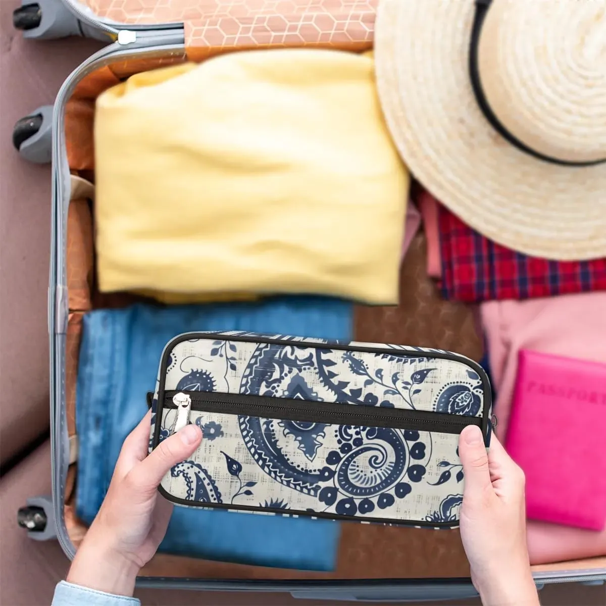 Mandala Boho Makeup Bag Travel Toiletry Bag for Women, Girls Kids Toiletry Bag Cosmetic Waterproof Small Easy-carry
