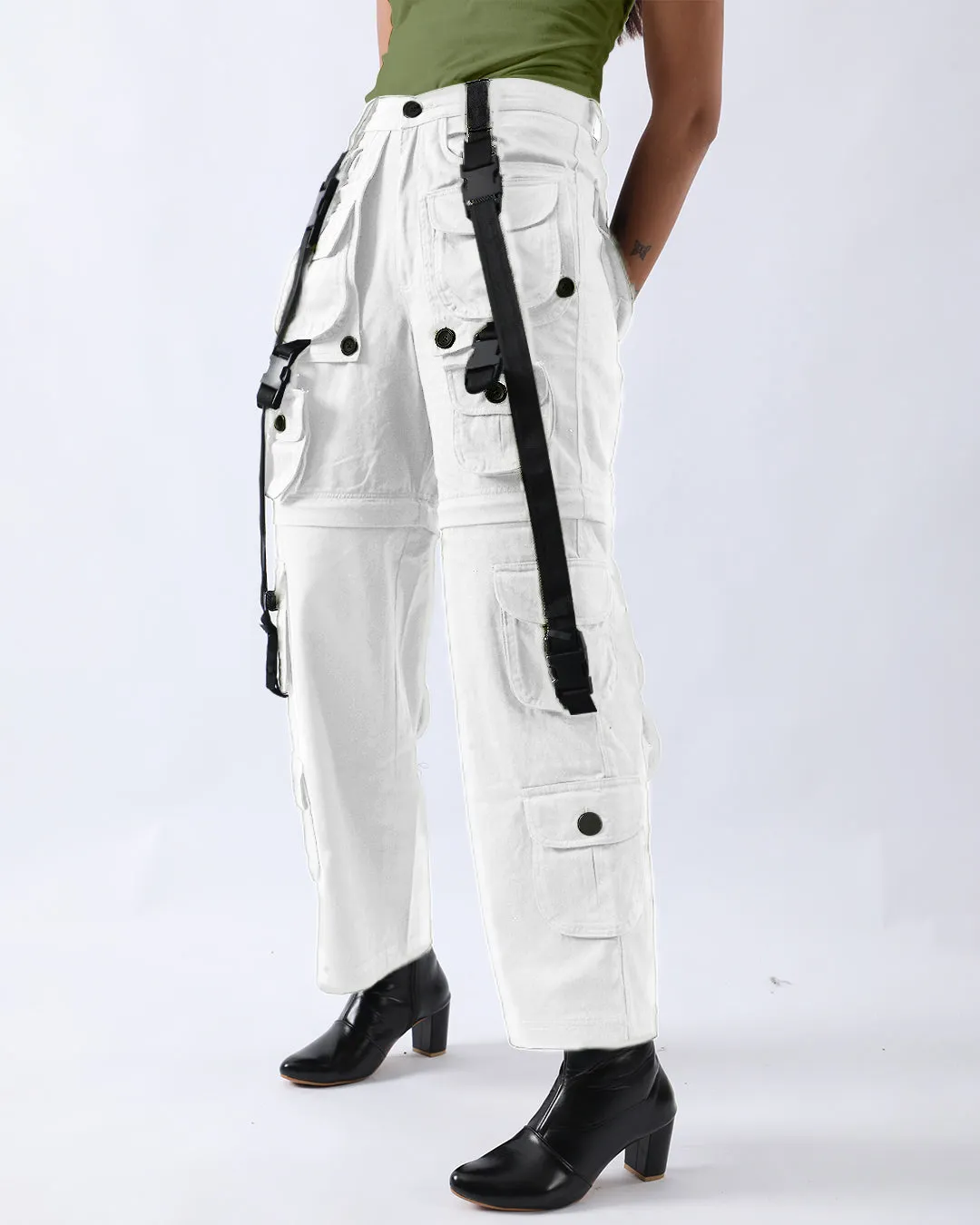MaxFlex cargo pants  - White