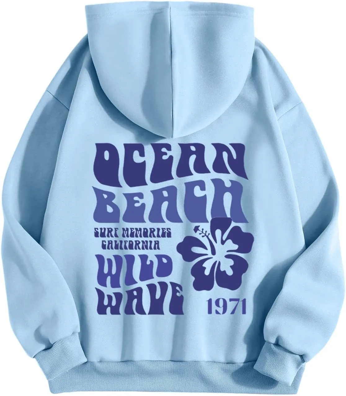 Meet Me At The Ocean Hoodies For Women Long Sleeve Hooded Sweatshirts With Pocket Drawstring Pullover Top Fall, Large