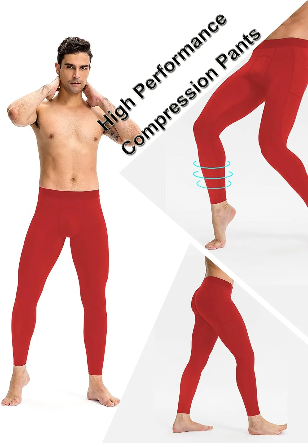 Men Compression Pants Leggings Dry Cool Sports Baselayer Running Workout Active Gym Tights Basketball