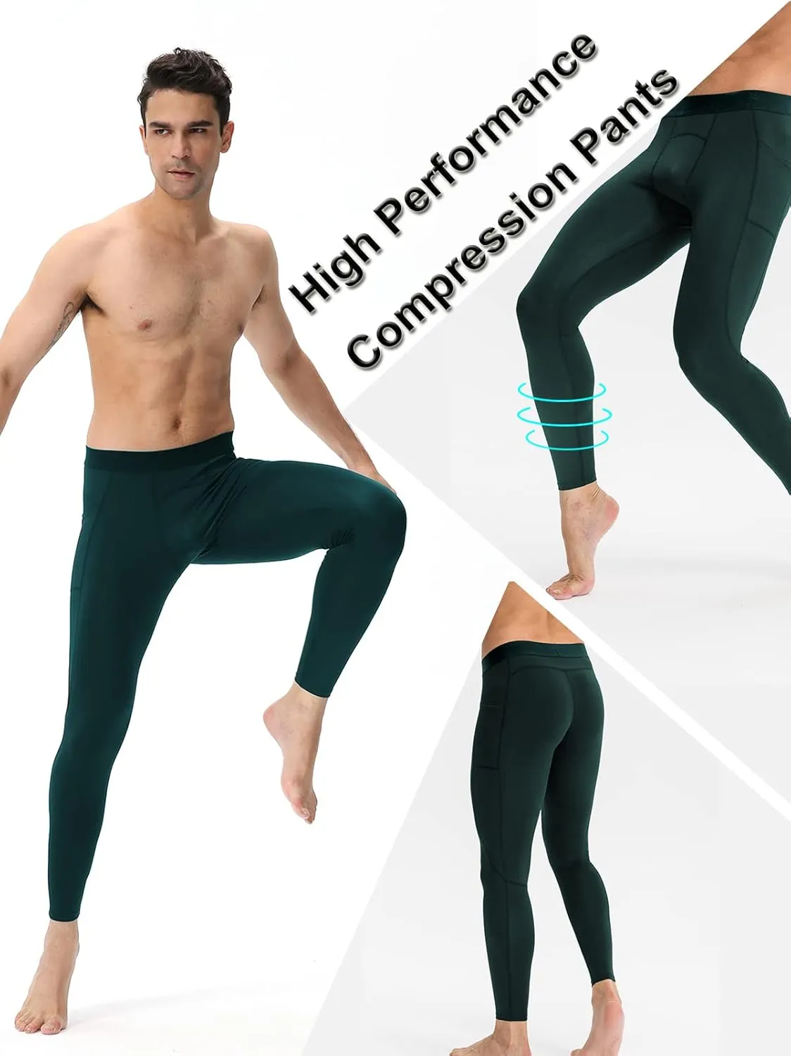 Men Compression Pants Leggings Dry Cool Sports Baselayer Running Workout Active Gym Tights Basketball
