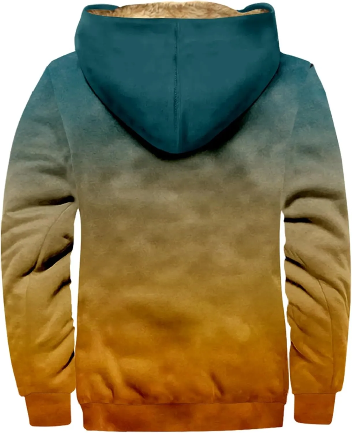 Men Hoodie Zip Up Winter Sherpa Lined Sweatshirt Sherpa Lined Full Zip Hoodie Heavyweight Thick Warm Fleece Jacket