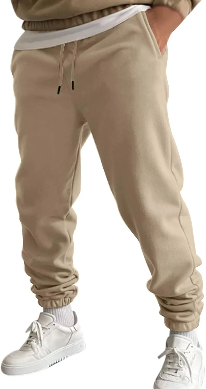 Mens Autumn and Winter High Street Fashion Leisure Pants Loose Sports Running Trousers Solid Color Lace Up Joggers