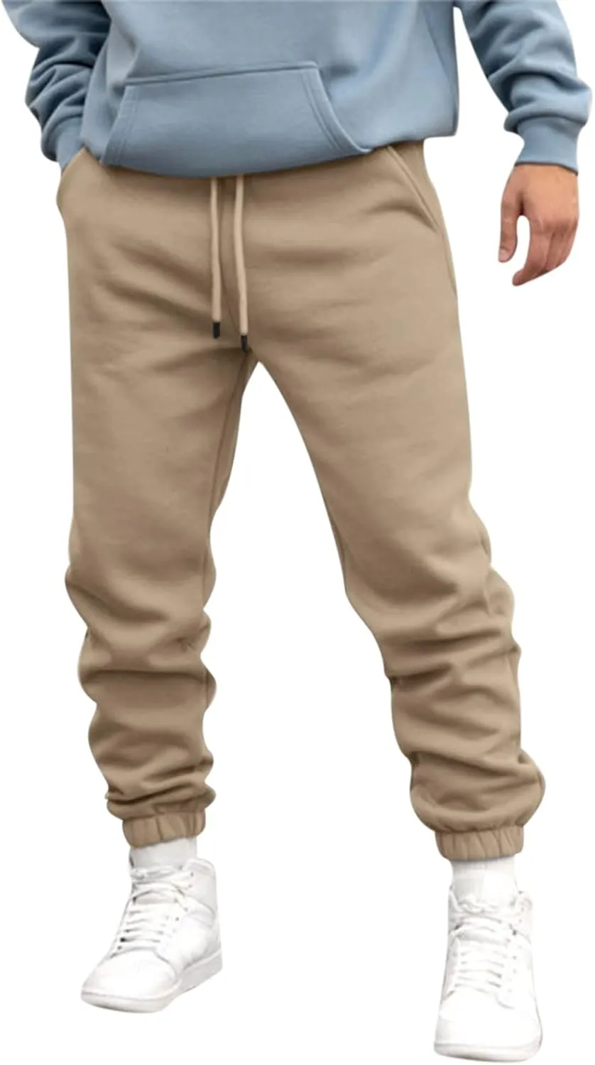 Mens Autumn and Winter High Street Fashion Leisure Pants Loose Sports Running Trousers Solid Color Lace Up Joggers