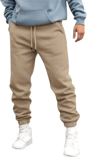 Mens Autumn and Winter High Street Fashion Leisure Pants Loose Sports Running Trousers Solid Color Lace Up Joggers
