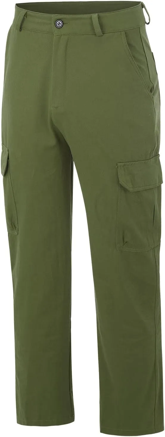 Mens Big and Tall Flat Front Work Office Pants Trousers Fast Dry Stretch Cargo Pants with Pockers Golf Sweatpants