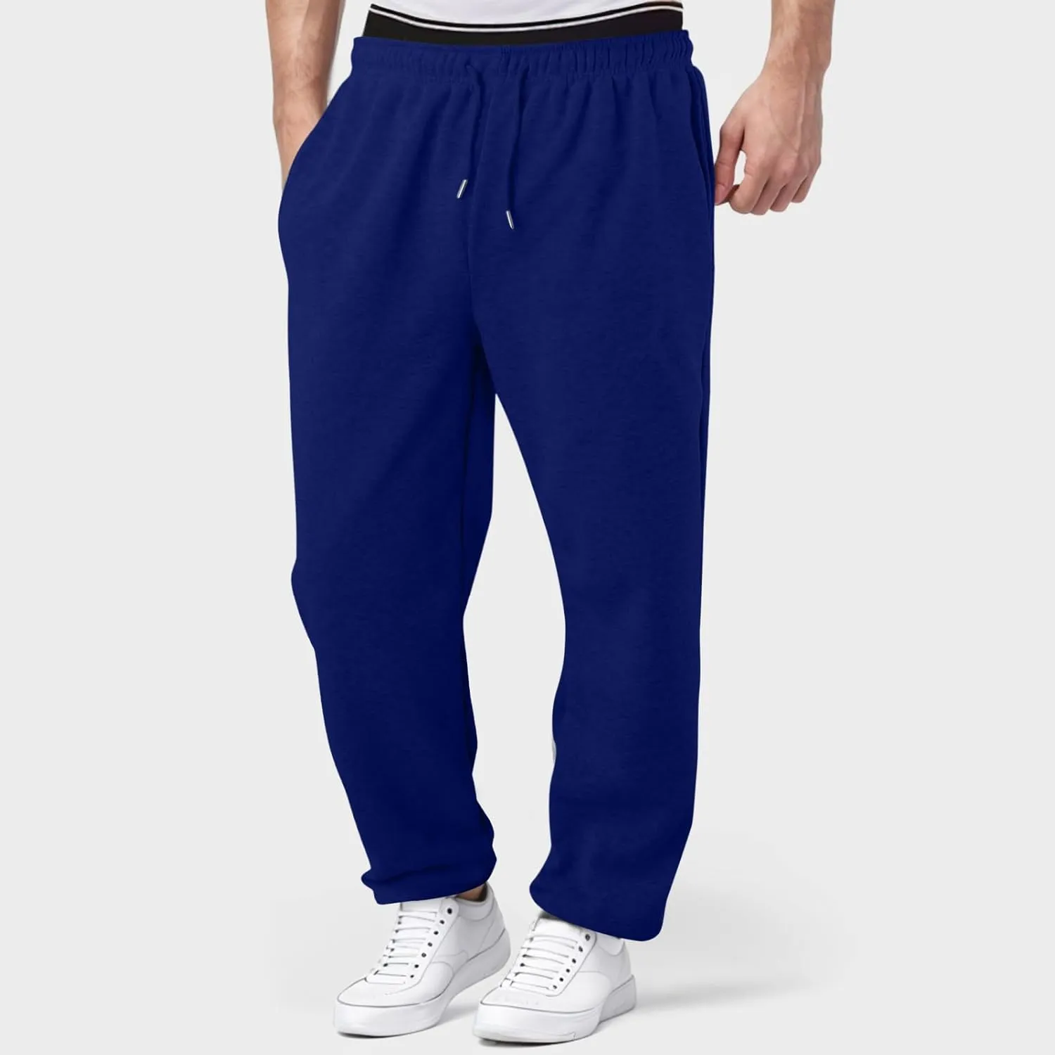 Mens Casual Cotton Sweatpants Stretch Elastic Waist Joggers Athletic Gym Pants Hiking Hunting Work Trousers