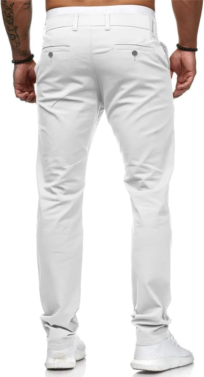 Mens Chinos Pants Skinny Flat Front Joggers Dress Pants Slim Fit Workout Pants for Men Sweatpants Hiking Pants