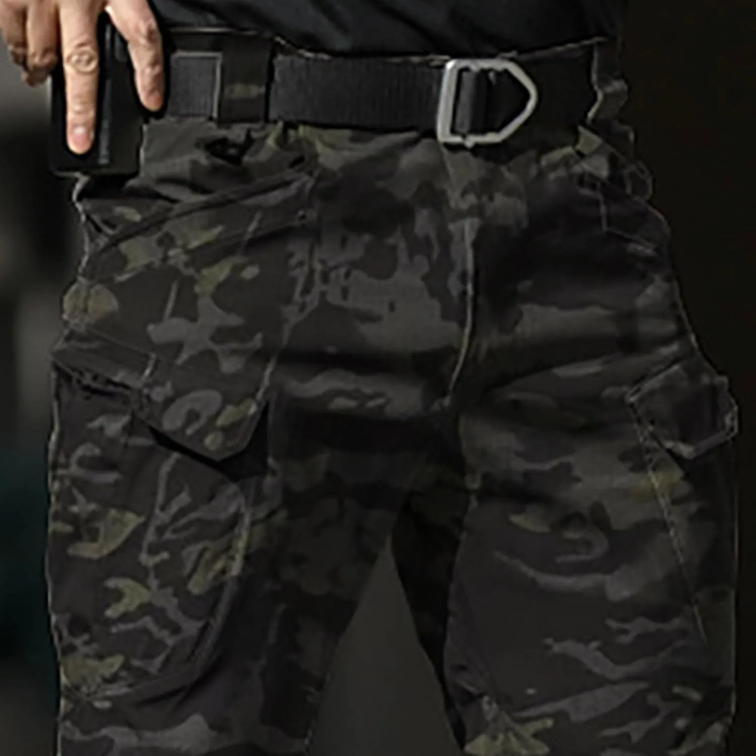 Mens Cotton Athletic Pants Multi Pocket Cargo Pants Men's Casual Pants Outdoor Wear Plus Size Running Jogging Pants