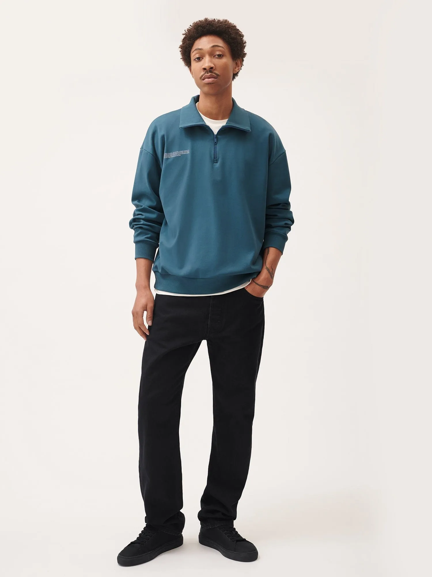 Mens Double Jersey Half Zip Sweatshirtstorm blue