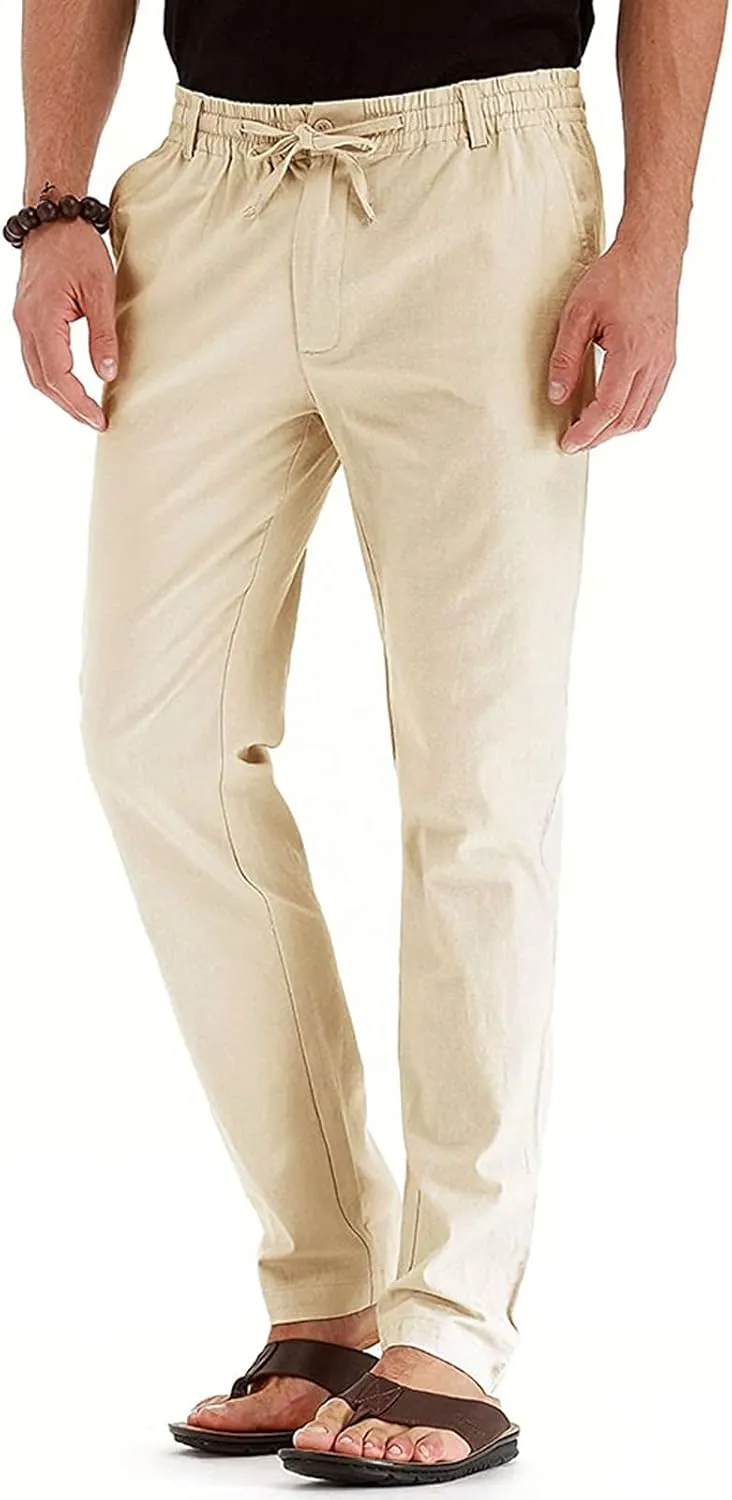 Mens Dress Pants Slim Fit Flat Front Chino Pants Casual Stretch Business Pants Wrinkle-Resistant Classic Khaki Pants