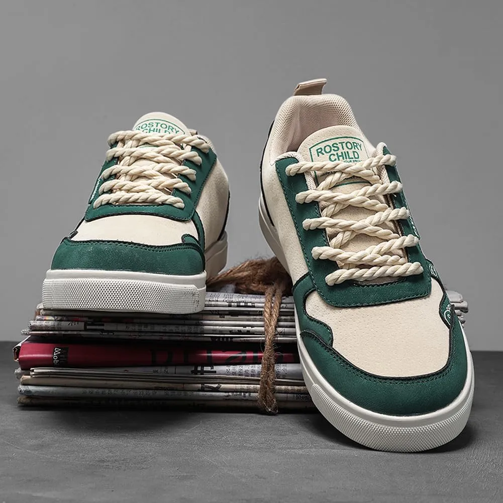 Men's Fashion Suede Low Top Flats Sneakers Casual Walking Skate Shoes