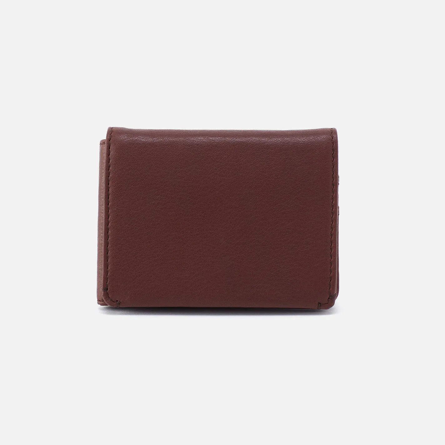 Men's Flap Wallet in Silk Napa Leather - Brown