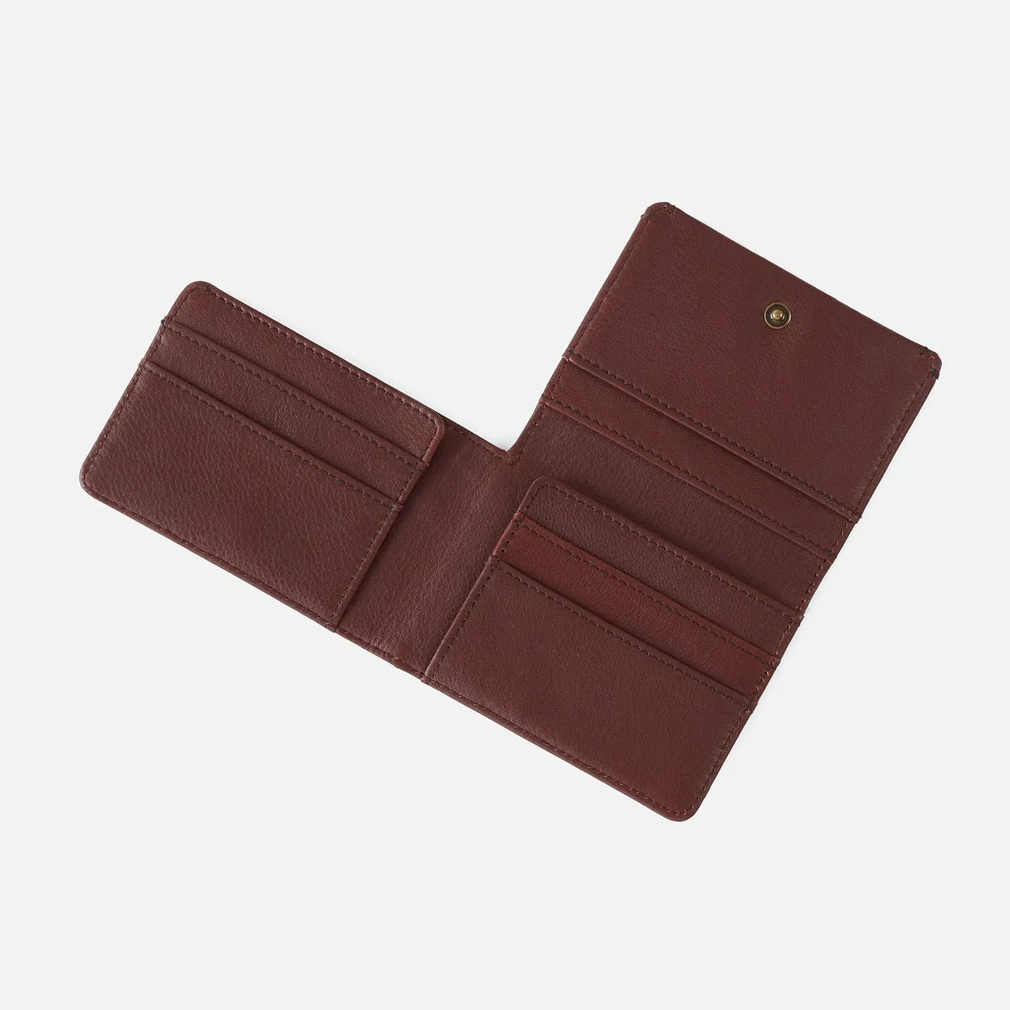 Men's Flap Wallet in Silk Napa Leather - Brown