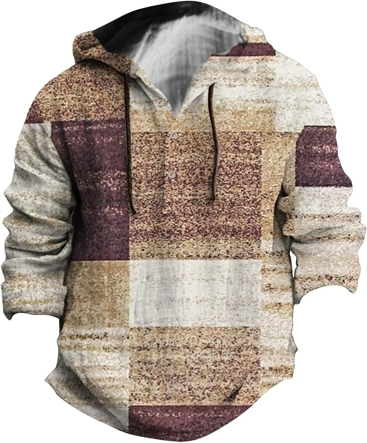 Men's Hoodie Fleece Hoodie Splicing Large Size Sweater Jacket 3D Printed Button Up Hoodie 50 Long Sleeve Men Men 50
